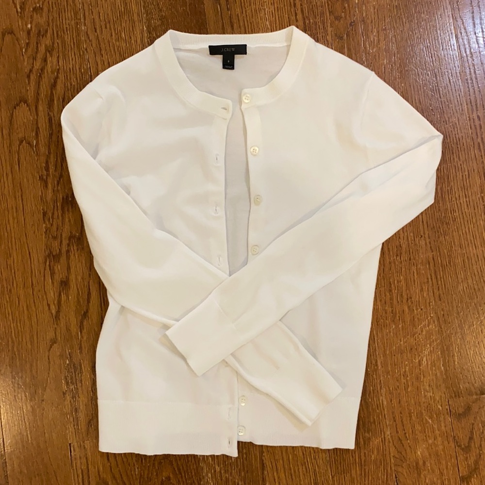 J.Crew White Cardigan Small